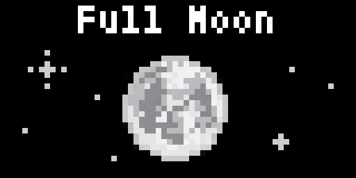 The display showing a full moon on a starfield, labelled Full Moon